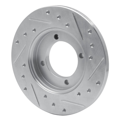 R1 Concepts R1 88-93 Ford Festiva Front Left Drilled & Slotted Silver Brake Rotor