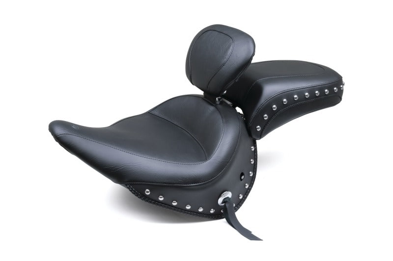 Mustang Motorcycle Mustang 05-17 Harley Deluxe(w/ Standard Rack) Wide Touring Solo Seat w/DBR Studs - Black