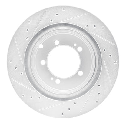 R1 Concepts R1 93-99 Dodge STEALTH Rear Right Drilled & Slotted Silver Brake Rotor