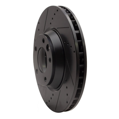R1 Concepts R1 03-15 Audi Q7 Right Front Drilled & Slotted Black Brake Rotor