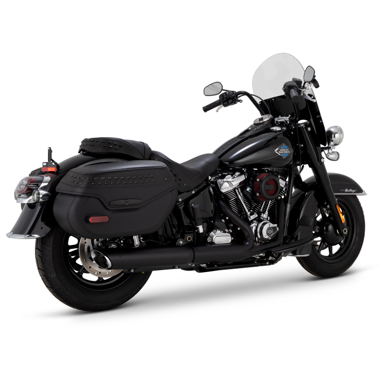 Vance and Hines Vance & Hines 2025+ HD Softail Twin Slash 4in Round Black Slip-On Exhaust