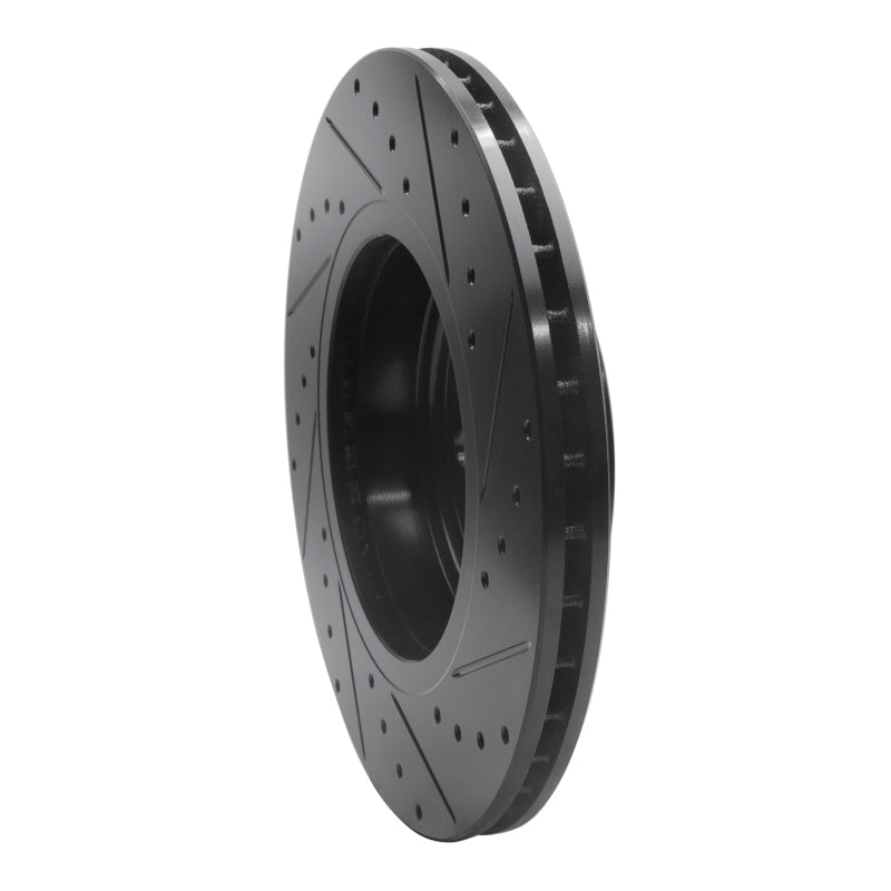 R1 Concepts R1 04-10 BMW X3 Front Left Drilled & Slotted Black Brake Rotor