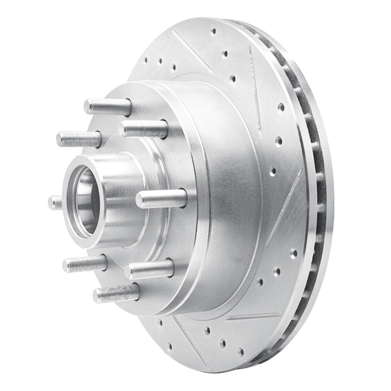 R1 Concepts R1 95-07 Ford E-250 Econoline Front Right Drilled & Slotted Silver Brake Rotor