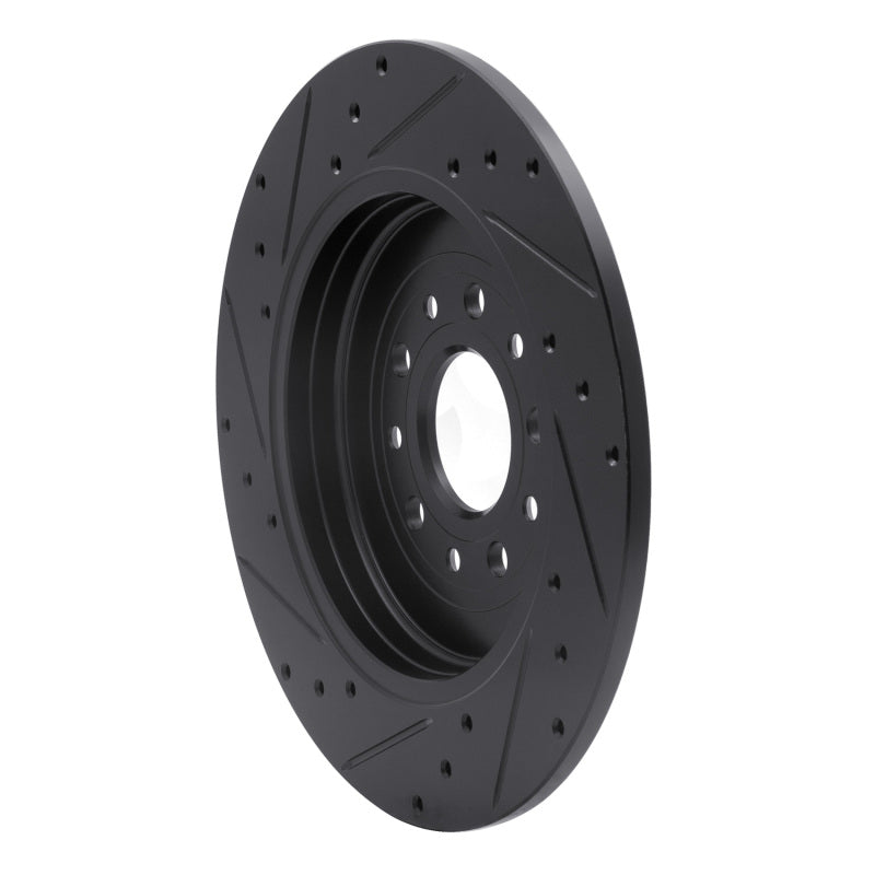 R1 Concepts R1 05-19 Ford Freestyle Rear Right Drilled & Slotted Black Brake Rotor