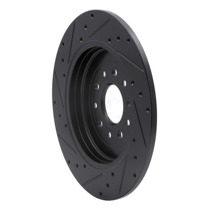 R1 Concepts R1 05-19 Ford Freestyle Rear Right Drilled & Slotted Black Brake Rotor