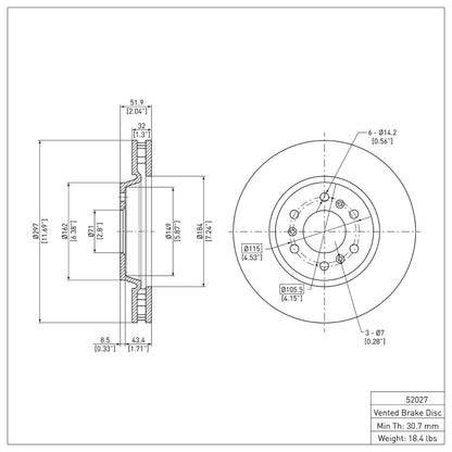 DFC 06-09 Buick Terraza Front Brake Rotor
