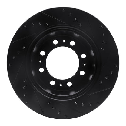 R1 Concepts R1 09-25 Dodge Ram 2500 Rear Left Drilled & Slotted Black Brake Rotor
