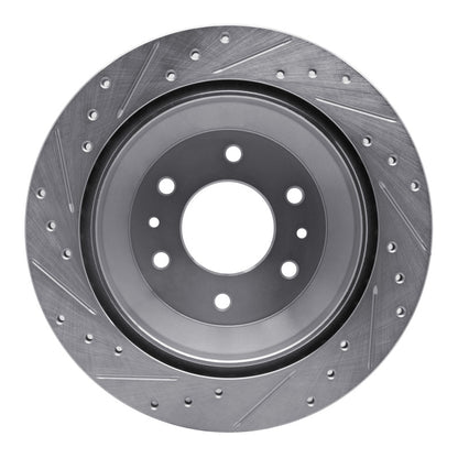 R1 Concepts R1 02-09 Buick Rainier Rear Right Drilled & Slotted Silver Brake Rotor