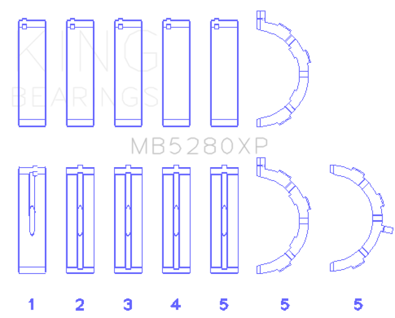 King Engine Bearings Ford Prod. V8 4.6L/5.4L (Size .026) Performance Main Bearing Set