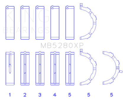 King Engine Bearings Ford Prod. V8 4.6L/5.4L (Size .026) Performance Main Bearing Set