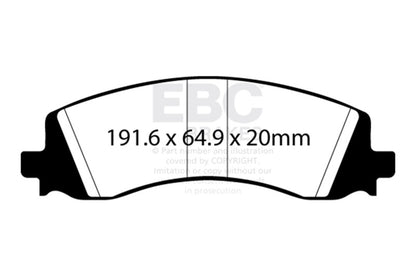 EBC 2020+ Ram 2500 HD 6.4L Yellowstuff Rear Brake Pads