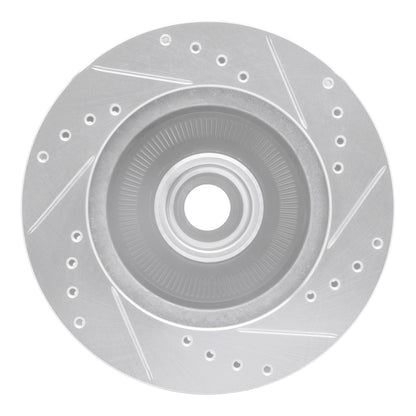 R1 Concepts R1 84-87 Lincoln Mark VII Front Left Drilled & Slotted Silver Brake Rotor