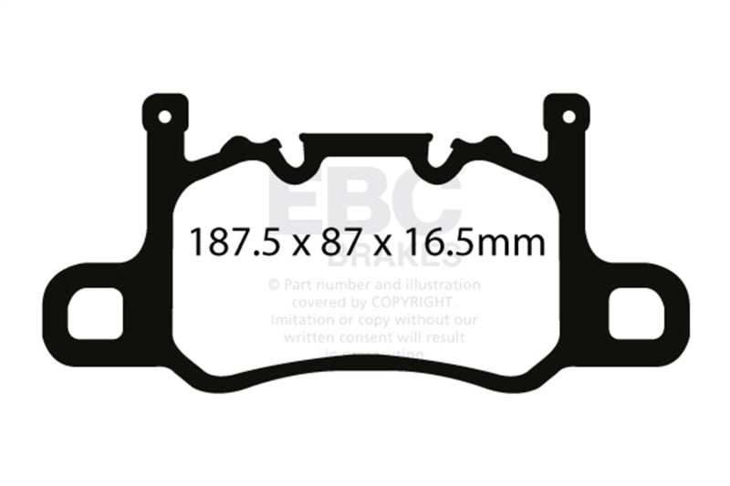 EBC Racing 13-15 Porsche 911 (991) GT3 (Cast Iron Disc Only) RP-1 Race Rear Brake Pads