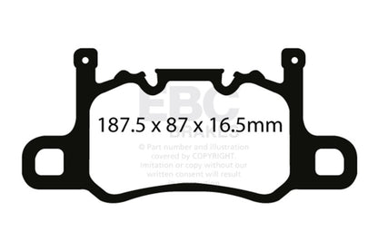 EBC Racing 13-15 Porsche 911 (991) GT3 (Cast Iron Disc Only) RP-1 Race Rear Brake Pads