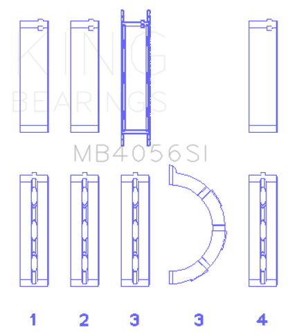 King Engine Bearings Crankshaft Main Bearing 0.5mm (Oversize) Ford Duratec V6