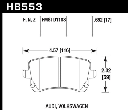 Hawk Performance Hawk 07-11 Audi S6 HPS 5.0 Rear Brake Pads
