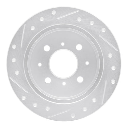 R1 Concepts R1 88-01 Acura Integra Rear Right Drilled & Slotted Silver Brake Rotor