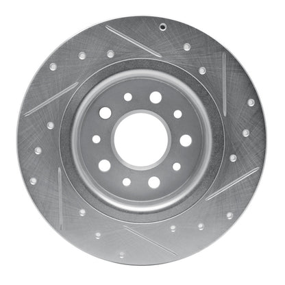 R1 Concepts R1 14-19 Fiat 500L Rear Left Drilled & Slotted Silver Brake Rotor