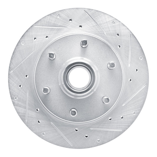 R1 Concepts R1 88-96 Chevrolet C2500 Front Right Drilled & Slotted Silver Brake Rotor