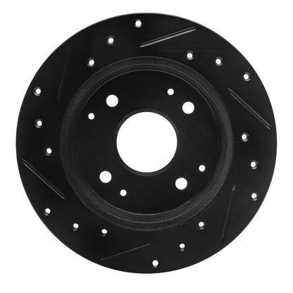 R1 Concepts R1 98-02 Acura CL Rear Right Drilled & Slotted Black Brake Rotor