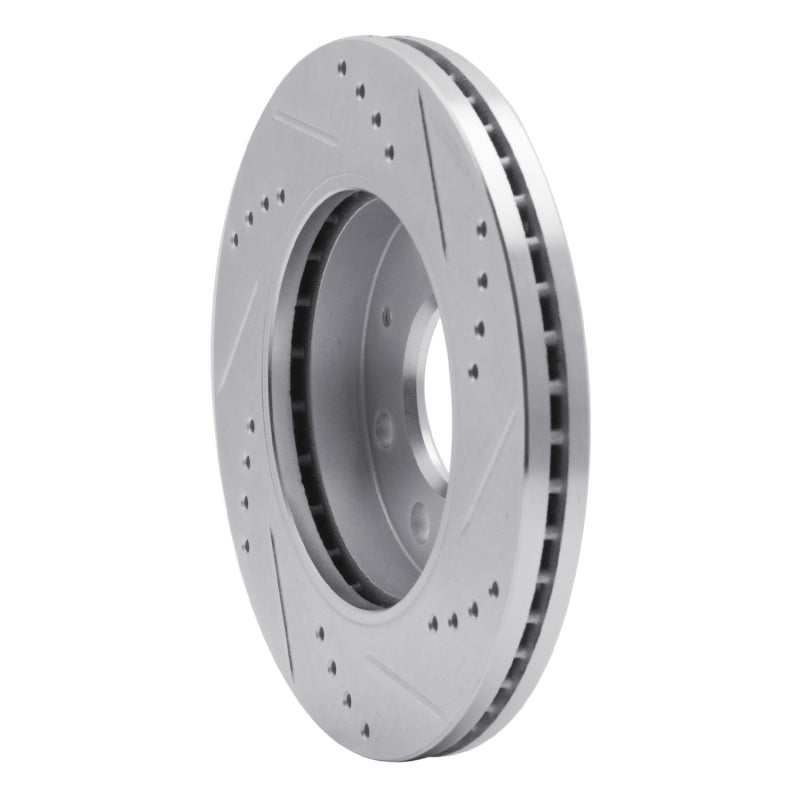 R1 Concepts R1 88-07 Dodge Colt Front Left Drilled & Slotted Silver Brake Rotor