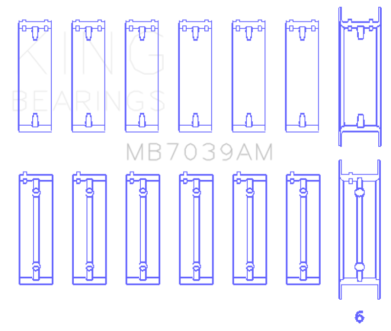 King Engine Bearings B.M.W/Opel M 51/M 57/D 25/Y 25 Td (Size +0.75mm) Main Bearing Set