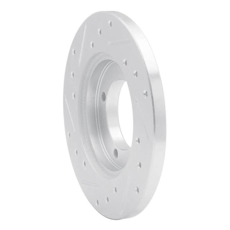 R1 Concepts R1 88-93 Ford Festiva Front Right Drilled & Slotted Silver Brake Rotor