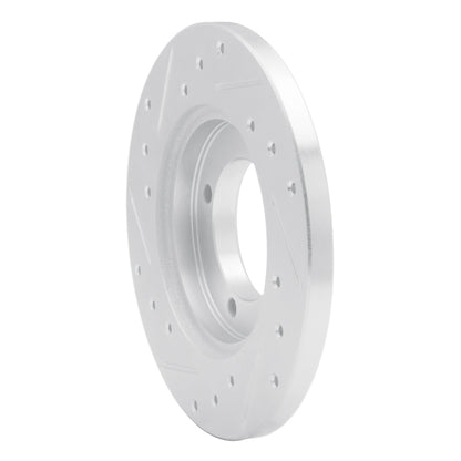 R1 Concepts R1 88-93 Ford Festiva Front Right Drilled & Slotted Silver Brake Rotor