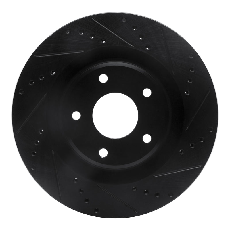 R1 Concepts R1 05-13 Cadillac XLR Front Right Drilled & Slotted Black Brake Rotor