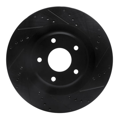 R1 Concepts R1 05-13 Cadillac XLR Front Right Drilled & Slotted Black Brake Rotor