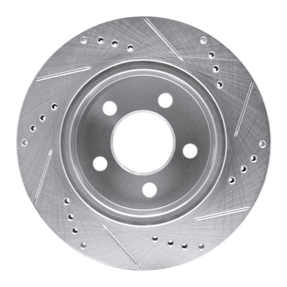 R1 Concepts R1 99-06 Jeep Cherokee Front Left Drilled & Slotted Silver Brake Rotor