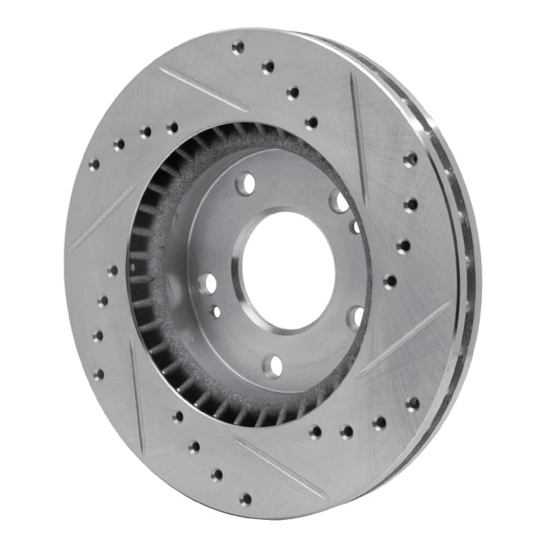 R1 Concepts R1 07-10 Hyundai Elantra Front Left Drilled & Slotted Silver Brake Rotor