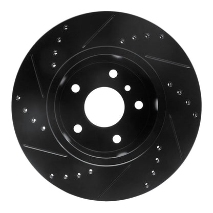 R1 Concepts R1 99-04 Land Rover Discovery Front Right Drilled & Slotted Black Brake Rotor