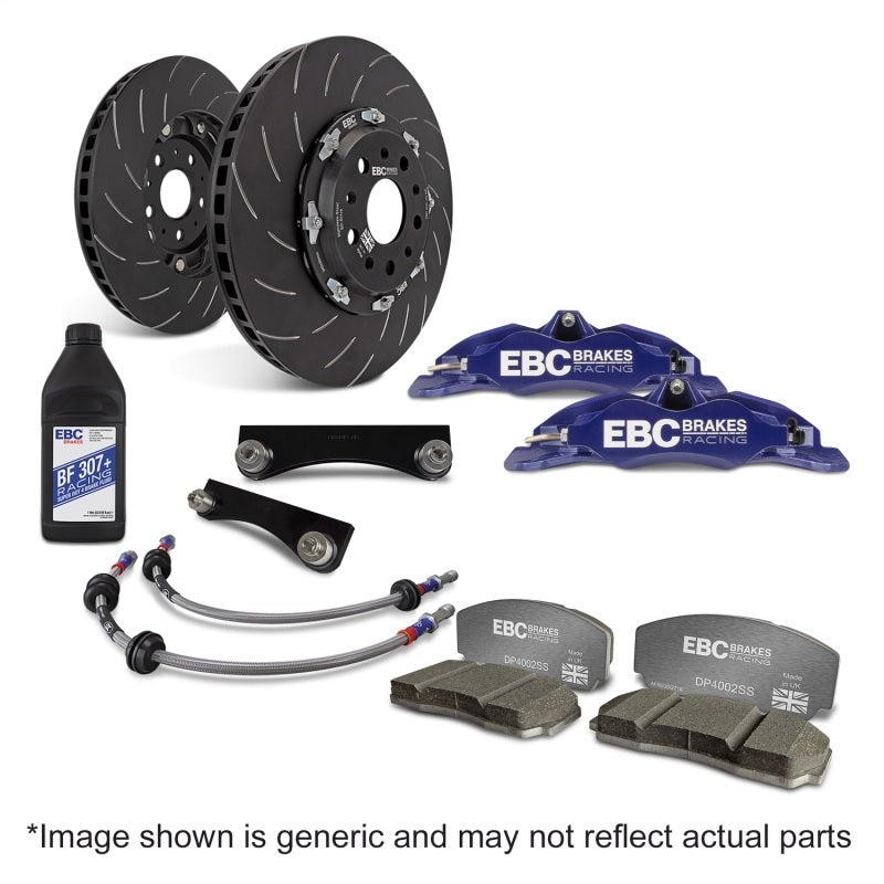 EBC Racing 92-00 BMW M3 (E36) w/Meyle Control Arms Blue Apollo-4 Calipers 330mm Rotors Front BBK