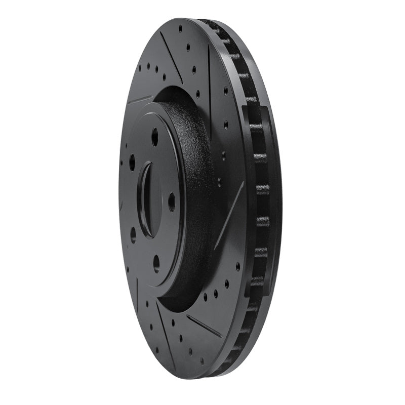 R1 Concepts R1 11-25 Dodge Durango Front Right Drilled & Slotted Black Brake Rotor
