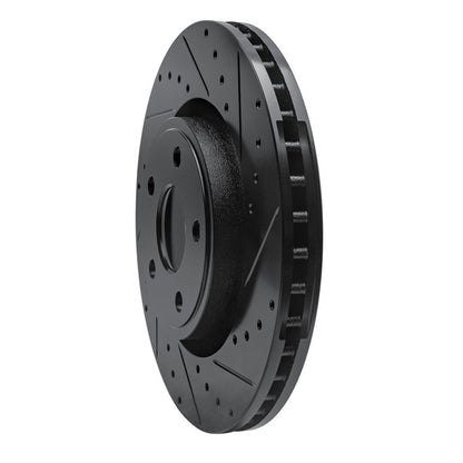 R1 Concepts R1 11-25 Dodge Durango Front Right Drilled & Slotted Black Brake Rotor
