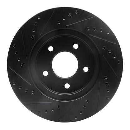 R1 Concepts R1 02-07 Chevrolet Equinox Front Right Drilled & Slotted Black Brake Rotor