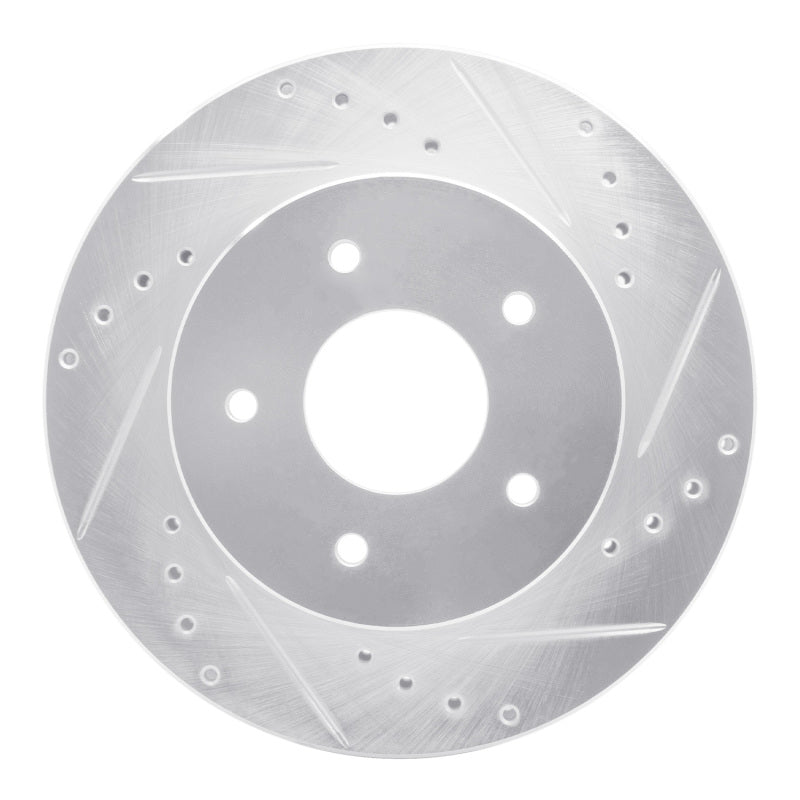 R1 Concepts R1 63-82 Chevrolet Corvette Front Right Drilled & Slotted Silver Brake Rotor
