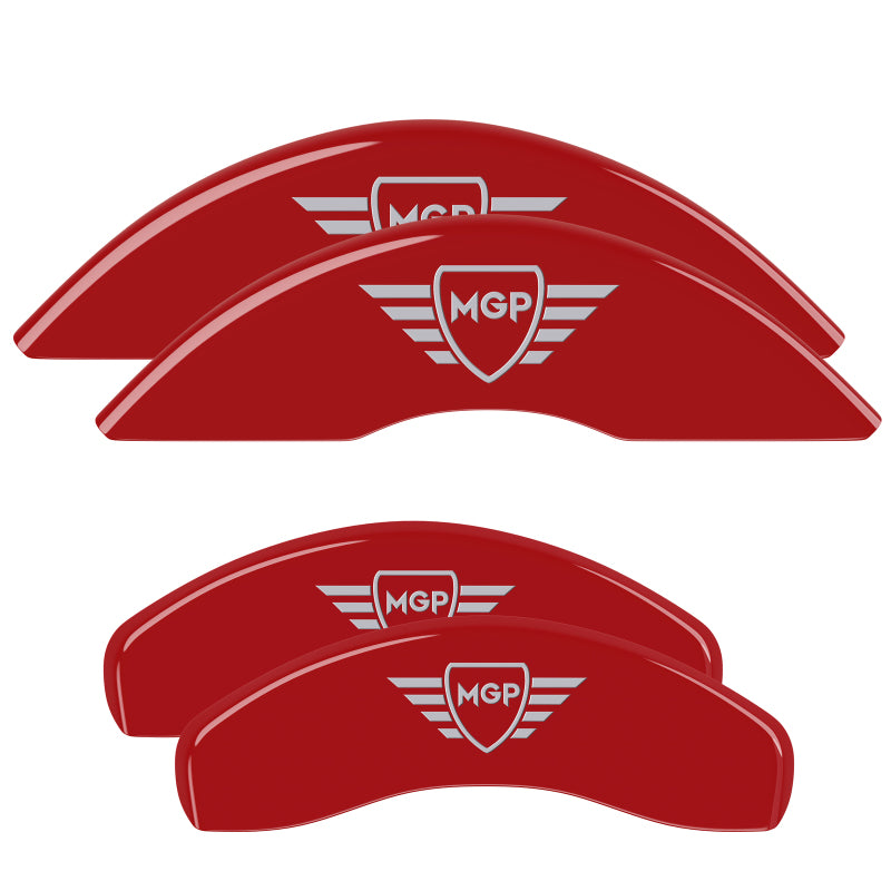 MGP 4 Caliper Covers Engraved Front & Rear MGP Red Finish Silver Characters 2007 Honda Civic