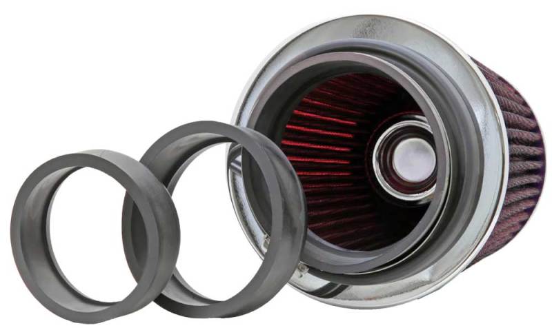 K&N Engineering K&N Universal Air Filter Chrome Round Tapered Red - 4in Flange ID x 1.125in Flange Length x 5.5in H