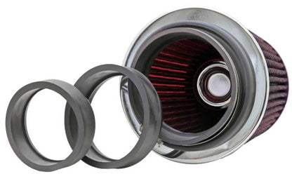 K&N Engineering K&N Universal Air Filter Chrome Round Tapered Red - 4in Flange ID x 1.125in Flange Length x 5.5in H