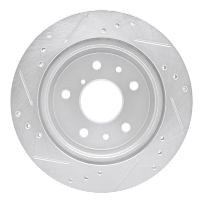 R1 Concepts R1 86-91 Mazda RX-7 Rear Right Drilled & Slotted Silver Brake Rotor
