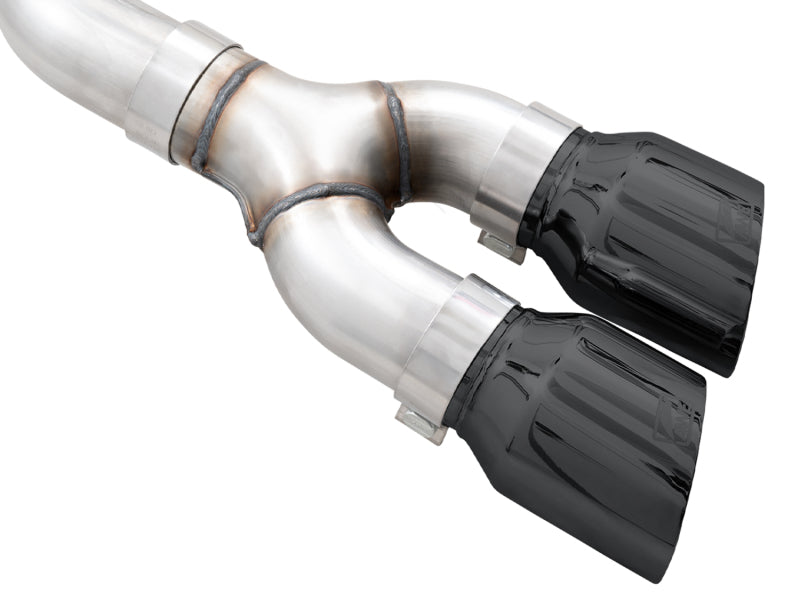 AWE Tuning AWE 21+ Ford F150 Dual Side Exit Cat-Back Exhaust - 4.5in Diamond Black Tips *For Stock Y-Pipe Only