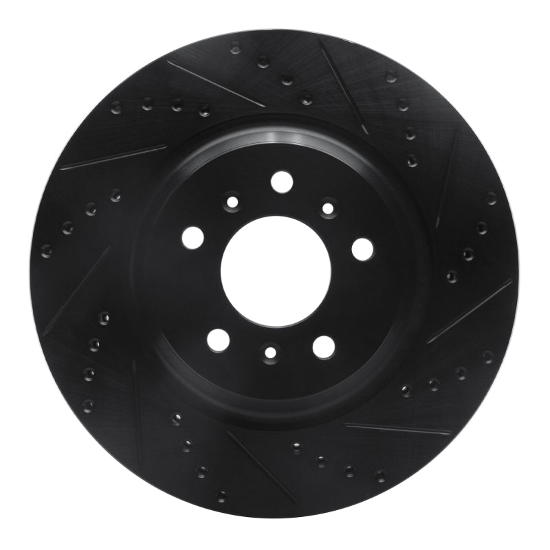 R1 Concepts R1 06-16 Buick Lucerne Front Right Drilled & Slotted Black Brake Rotor