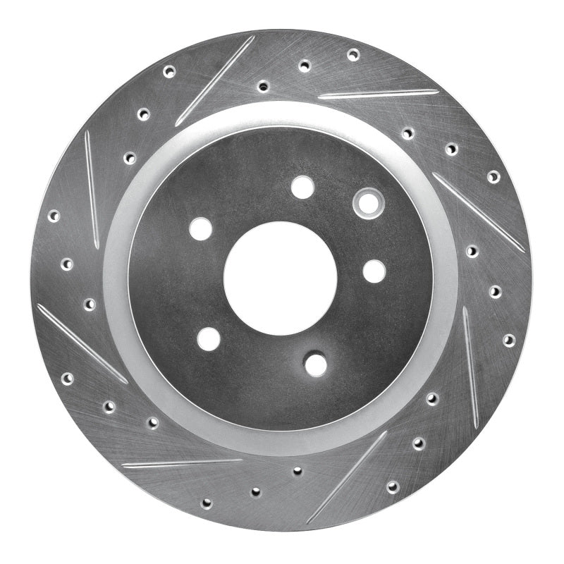 R1 Concepts R1 03-08 Infiniti G35 Rear Left Drilled & Slotted Silver Brake Rotor