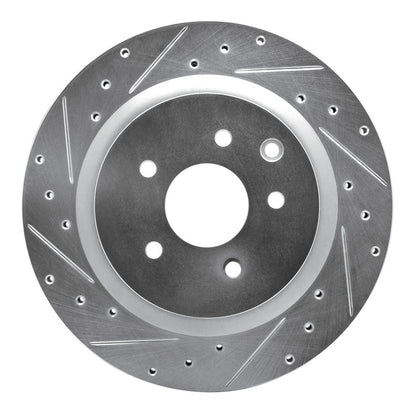 R1 Concepts R1 03-08 Infiniti G35 Rear Left Drilled & Slotted Silver Brake Rotor
