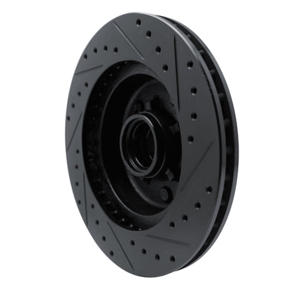 R1 Concepts R1 90-90 Cadillac BROUGHAM Front Left Drilled & Slotted Black Brake Rotor