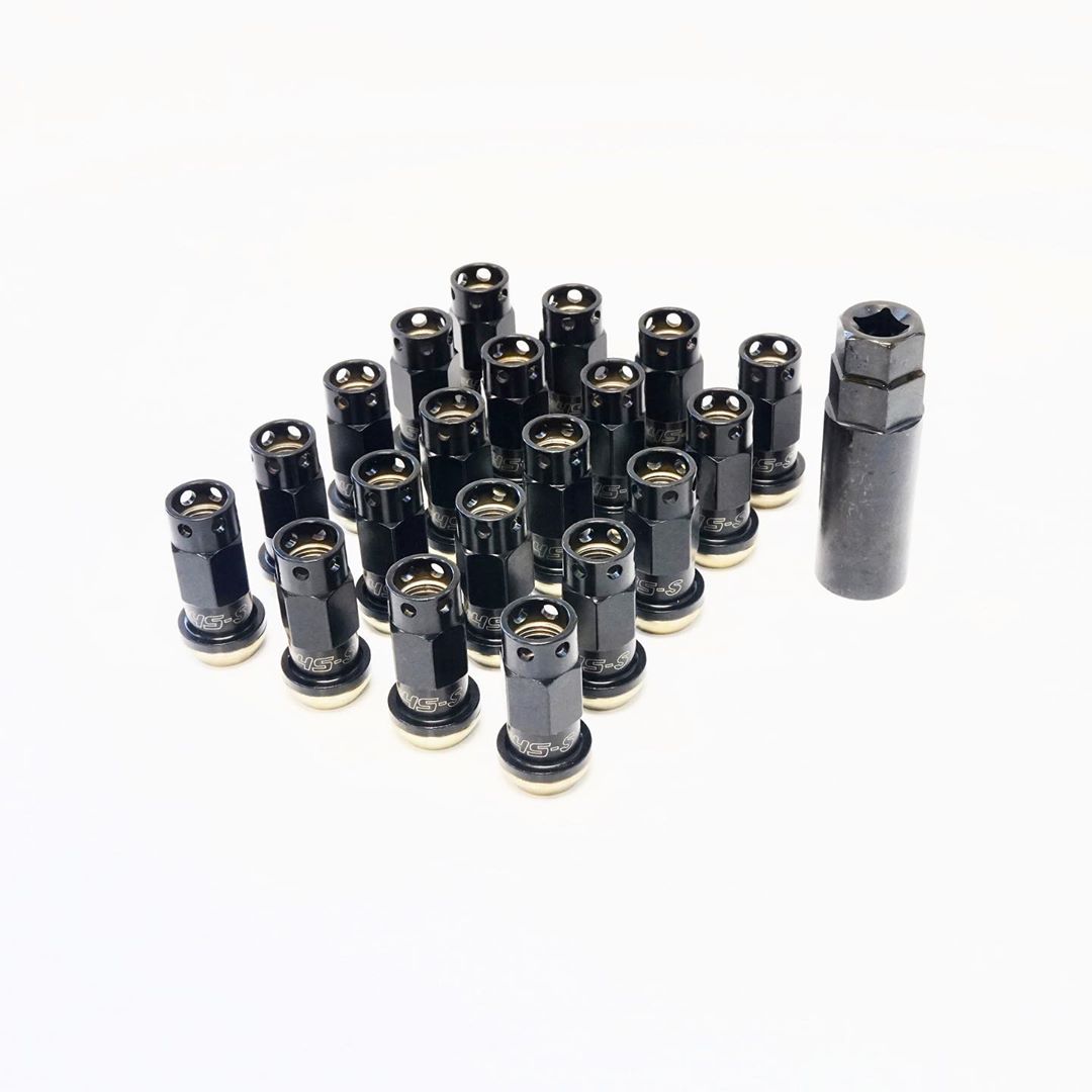 MUTEKI 32945B LUG NUTS KIT SR45-S 12X1.25 45MM BLACK FINISH W/YZP WASHERS