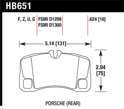 Hawk Performance Hawk 07-08 Porsche 911 Turbo/911 GT3/911 GT3 CUP Rear DTC-60 Race Brake Pads