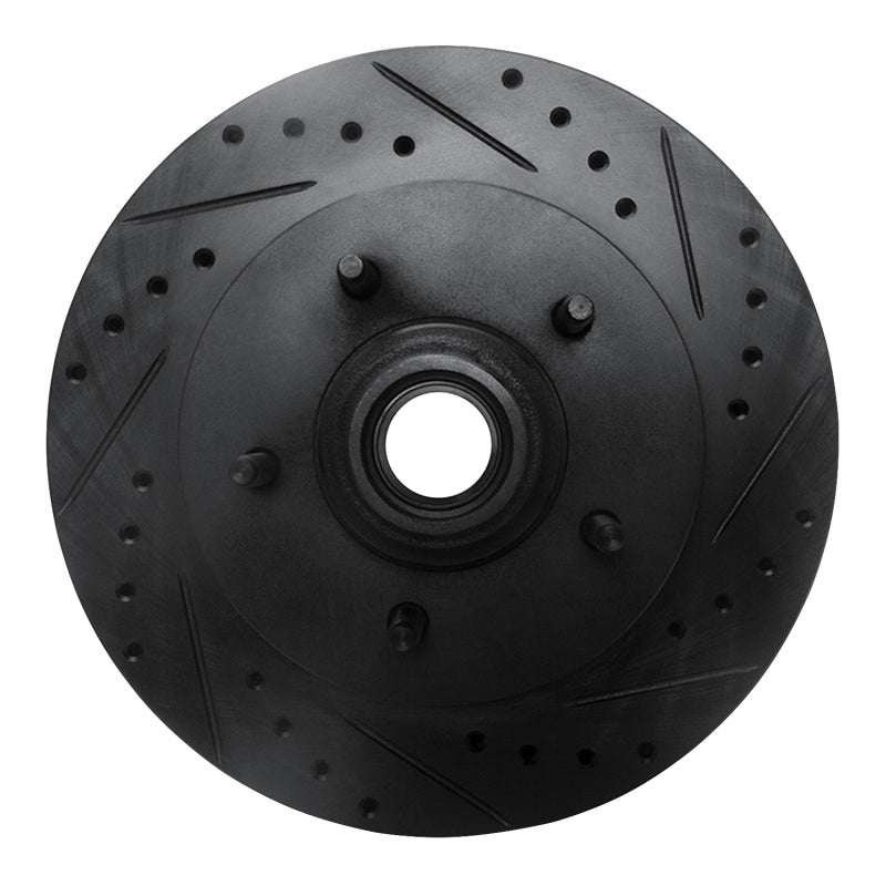R1 Concepts R1 97-00 Ford Expedition Front Right Drilled & Slotted Black Brake Rotor